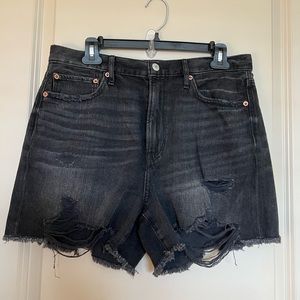 American eagle black denim shorts